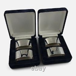 Set of Four Sterling Silver Napkin Rings Carr's of Sheffield 1997