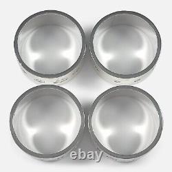 Set of Four Sterling Silver Napkin Rings Garrard & Co 1968