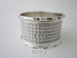 Set of Six Antique Sterling Silver Napkin Rings 1939 by William Aitken