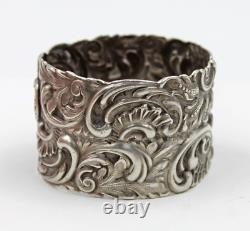 Shiebler Heavy & Big Repousse Sterling Silver Victorian Napkin Ring