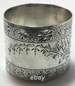 Shiebler Sterling Silver Brite Cut Victorian Napkin Ring Engraved Frank