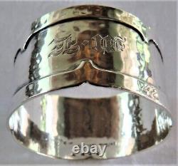 Shreve Sf Dolores Antique Sterling Silver Napkin Ring Arts & Crafts Hammered
