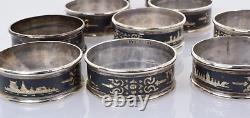 Siam Design Napkin Rings (10) Sterling Silver No Mono