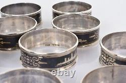 Siam Design Napkin Rings (10) Sterling Silver No Mono