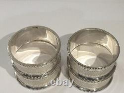 Solid Silver 4 X Victorian Engine Turned Napkin Rings, Sheffield. 1870. 118, Grams