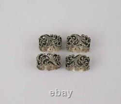 Sterling Silver Lois Hill Set of 4 Scroll Napkin Rings