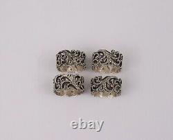 Sterling Silver Lois Hill Set of 4 Scroll Napkin Rings