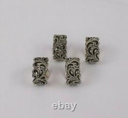 Sterling Silver Lois Hill Set of 4 Scroll Napkin Rings