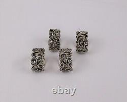 Sterling Silver Lois Hill Set of 4 Scroll Napkin Rings