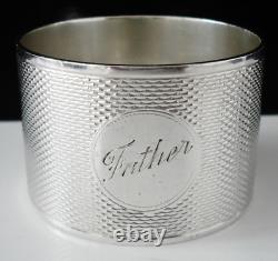 Sterling Silver Napkin Ring FATHER, Emile Viner, Sheffield 1938