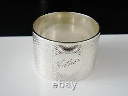 Sterling Silver Napkin Ring FATHER, Emile Viner, Sheffield 1938