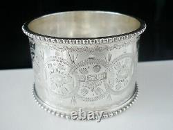 Sterling Silver Napkin Ring, Martin, Hall & Co, Antique Sheffield 1904, Quality