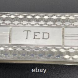 Sterling Silver Napkin Ring Name Engraved TED B&M Maker