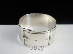 Sterling Silver Napkin Ring, Novelty Belt Buckle, Edward Smith, Antique 1865