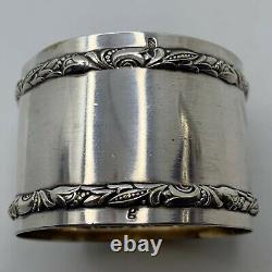 Sterling Silver Napkin Ring Repousse Art Nouveau Hallmark g