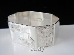 Sterling Silver Napkin Ring, Scottish Thistles, Birmingham 1955, John Rose