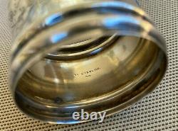 Sterling Silver Napkin Ring W 38 Wallace Engraved Thistle Bands Antique HELP