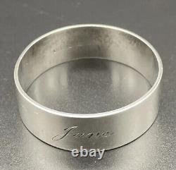 Sterling Silver Napkin Ring name Engraved Jane Art Deco