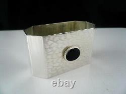 Sterling Silver Napkin Ring with Cabochon, Sheffield 1990