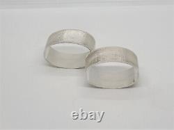 Sterling Silver Napkin Rings Art Deco 1920s Boxed Pair English Heavy 78 Gr. S