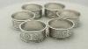 Sterling Silver Napkin Rings Set Of Six Antique Victorian Ac Silver A6101