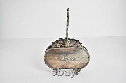 Sterling Silver Ornate Floral Standing Napkin Basket Holder 35