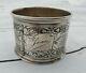 Sterling Silver Napkin Ring, Engine Turned, Flowers, Mono