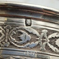 Sterling Silver napkin ring, Engine turned, Flowers, Mono