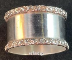 Stieff / Kirk Sterling Silver Napkin Ring Name Engraved Edwin Repousse Border