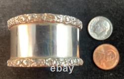 Stieff / Kirk Sterling Silver Napkin Ring Name Engraved Edwin Repousse Border