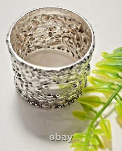 Stieff Sterling Silver Napkin Ring Hand Wrought Repoussé No Monogram 40.5Gr. ML