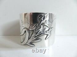 Superb Antique French Art Nouveau Solid Silver 950 Napkin Ring (#1)