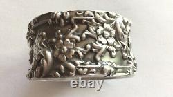 Superb Repousse sterling silver Napkin Ring Serviette Holder by Frank Whiting