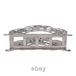 Swedish Sterling Silver Edelweiss Rose Napkin Holder