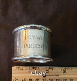 TOWLE Sterling Silver Massive NAPKIN RING USS HEYWOOD Inscription Sailor's name