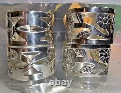 Taxco 4 Piece. 925 Sterling Silver Napkin Ring Holder Free Shipping