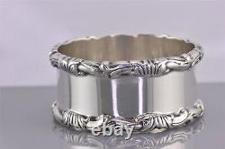Tiffany & Co Maker Sterling Silver Carved Floral Scrolled Rim Napkin Ring 41g