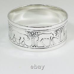 Tiffany & Co Vintage Noahs Arc Napkin Ring Holder Makers Sterling Silver