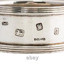 Tiffany Sterling Silver Napkin Ring English Made Reeded Rim 1965 Monogram Dean