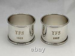 Towle 702 Craftsman Sterling Silver Napkin Rings Set of 2 withMono YFS 1983