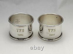 Towle 702 Craftsman Sterling Silver Napkin Rings Set of 2 withMono YFS 1984