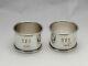 Towle 702 Craftsman Sterling Silver Napkin Rings Set Of 2 Withmono Yfs 1985
