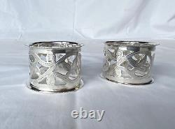 Two Edwardian Sterling Silver Napkin Rings, Pierced Shamrock, Birmingham, 1915