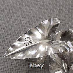Two Vintage Sterling Silver Floral Tulip Napkin Ring Holders No Monograms