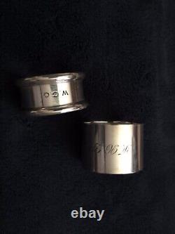 Two Vintage Sterling Silver Napkin Rings