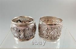 Two antique silver napkin rings, southeast Asia, 49.11 grams