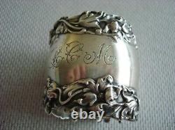 Unger Bros Sterling Silver Large Napkin Ring 1 7/8 Art Nouveau Rare Beauty