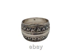 Unique Vintage Sterling Silver Napkin Ring with Camel Design 1 Tall 30 Grams
