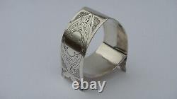 Unusual Architectural Victorian Sterling Silver Napkin Ring -excellent Condition