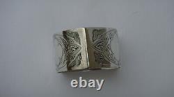 Unusual Architectural Victorian Sterling Silver Napkin Ring -excellent Condition